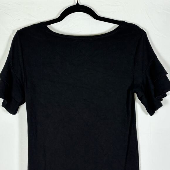 White House Black Market Dress Shift Ruffles Black Size XS Extra Small - Picture 5 of 9